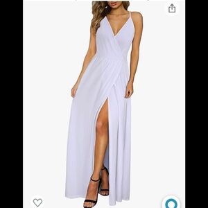 Deep V-Neck Casual Dress Summer Backless Floral Split Maxi Dress for Beach